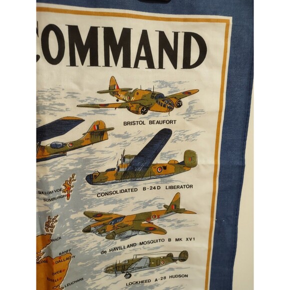 Vintage RAF Coastal Command Commemorative Cotton Tea Towel - Picture 6 of 12